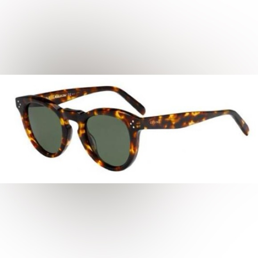 Celine Tortoise Shell Sunglasses with Green Lenses